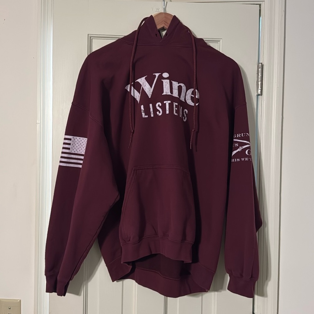 Grunt Style. Wine listens. Burgundy. Size XL.